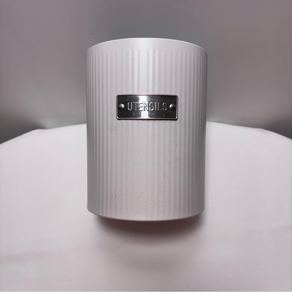 Metal White Utensil Holder